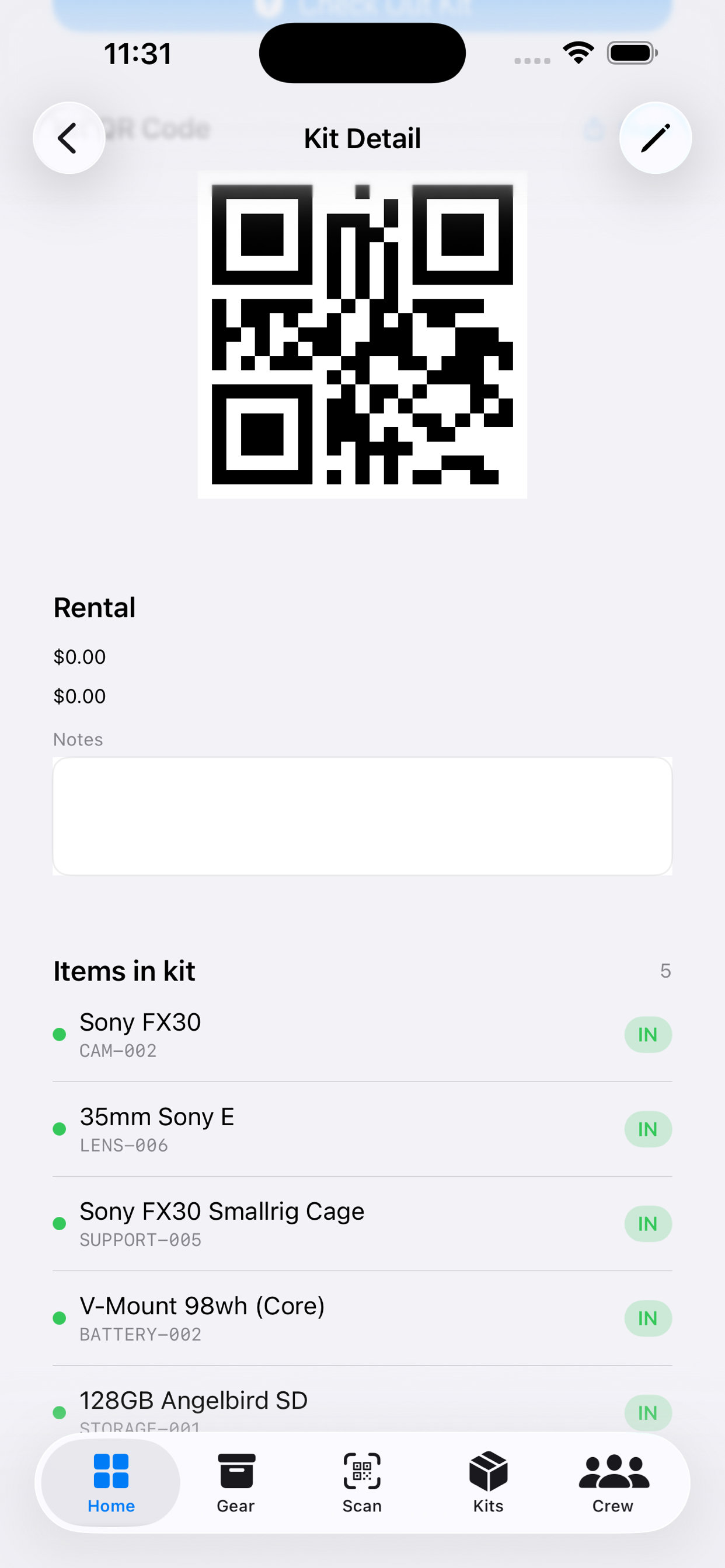 Items in Kit